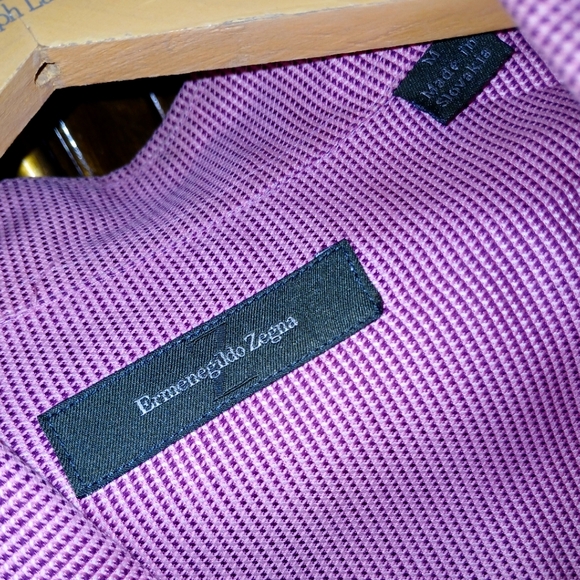 Mens Zegna Button Front Dress Shirt Rose - Picture 4 of 5